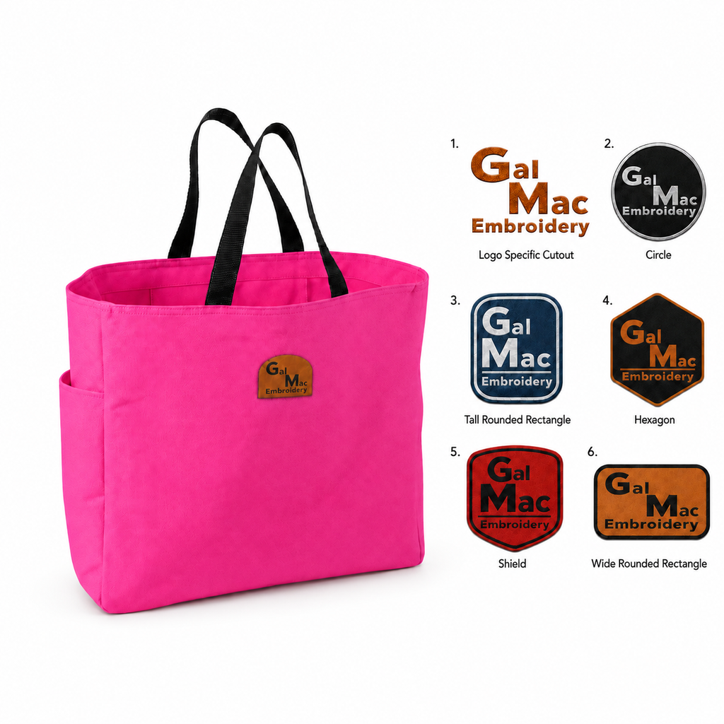 Customizable 'Leather Patch' Tote Bags